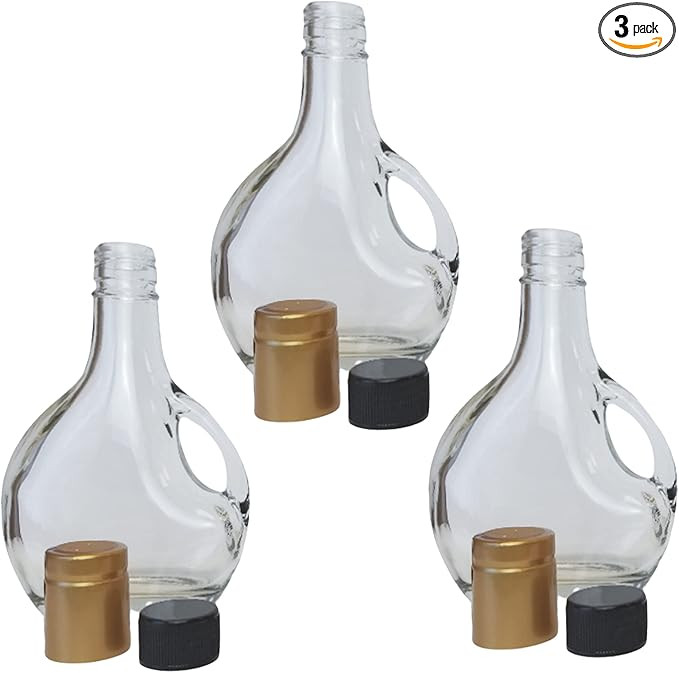 Cornaby's Clear Glass European Styled Bottles - Set of 3, 8oz w/Lid & Gold Seal | Perfect for Gou... | Amazon (US)