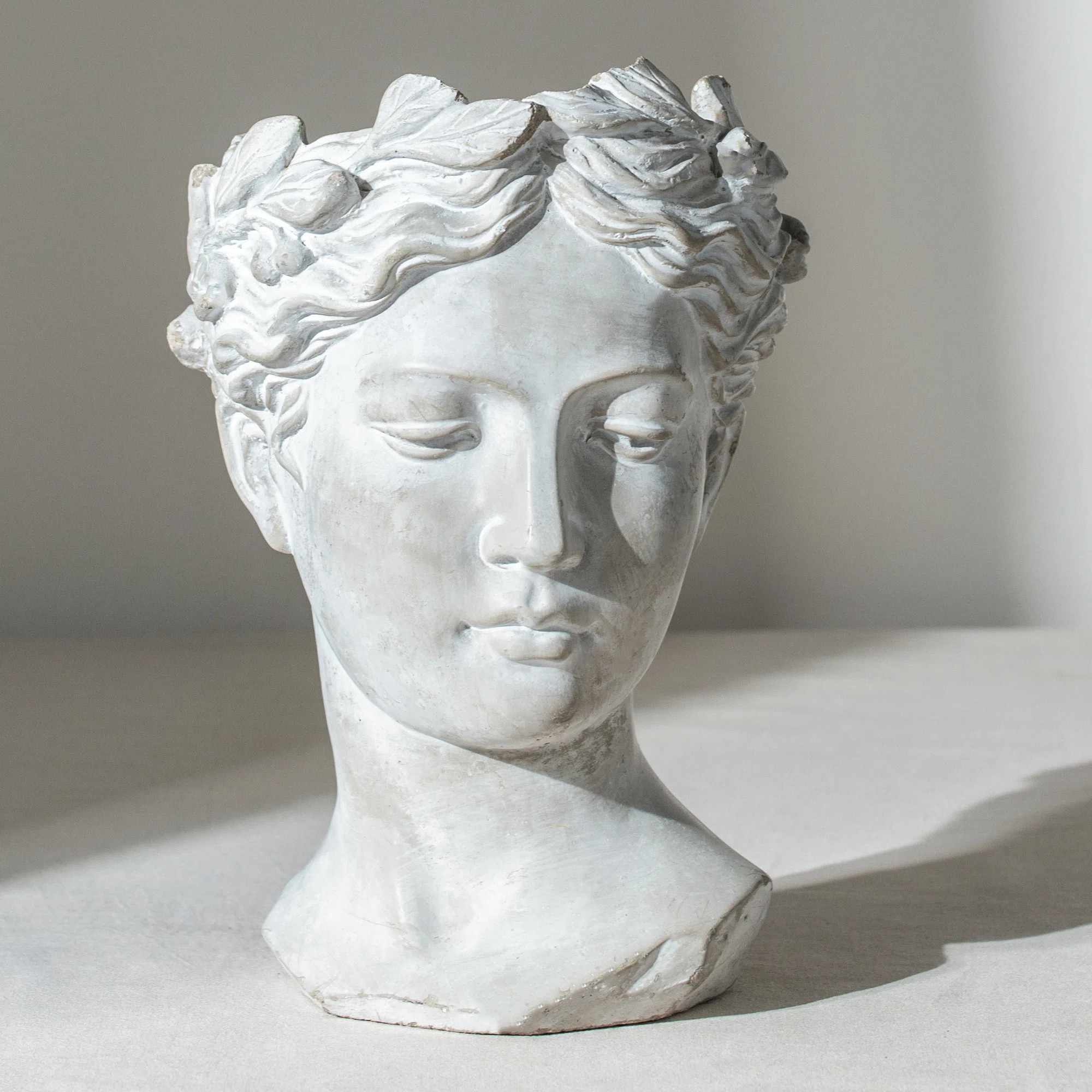 Antique Angel Statue Planter - Marble Textured Art Deco Focal Point for Outdoor Patio and Indoor ... | Wayfair North America