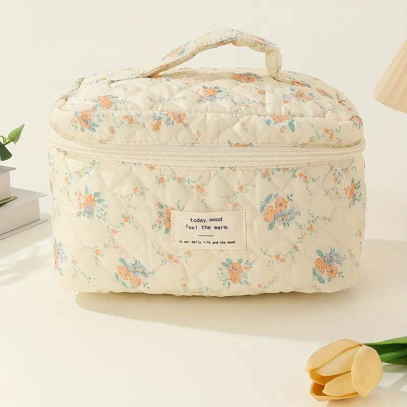 Floral Pattern Handheld Makeup Bag Cosmetic Storage Bag Toiletries Organizer Great Birthday Gift ... | Temu Affiliate Program
