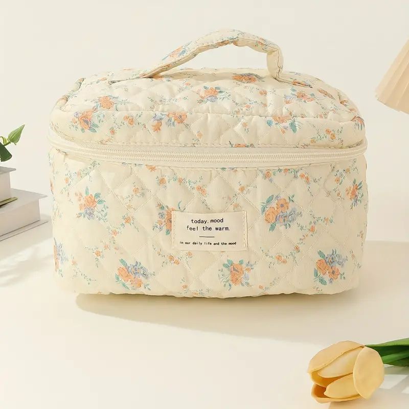 Floral Pattern Handheld Makeup Bag Cosmetic Storage Bag Toiletries Organizer Great Birthday Gift ... | Temu Affiliate Program