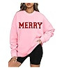 BOUTIKOME Merry Christmas Sweatshirts for Women Glitter Patch Merry Letter Shirts Chenille Patch ... | Amazon (US)
