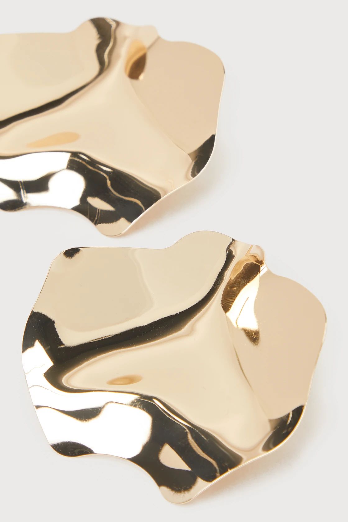 Iconic Expression Gold 14KT Crinkle Statement Earrings | Lulus