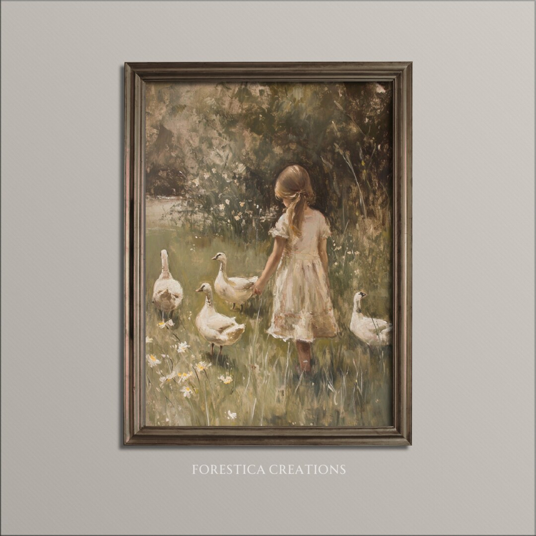 Goose Girl Easter Prints, Cottagecore Wall Art, Farmhouse Decor, Rustic Home Decor, Moody Nature ... | Etsy (US)