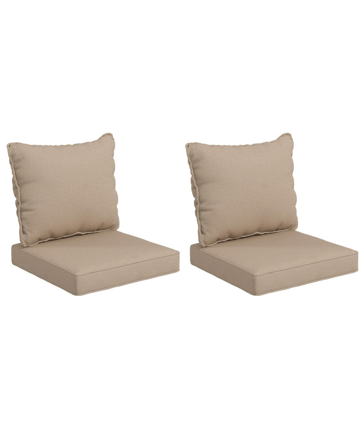 Outsunny 4 Outdoor Chair Cushions with Seat & Backrest, 24" x 24", - Beige | Macy's