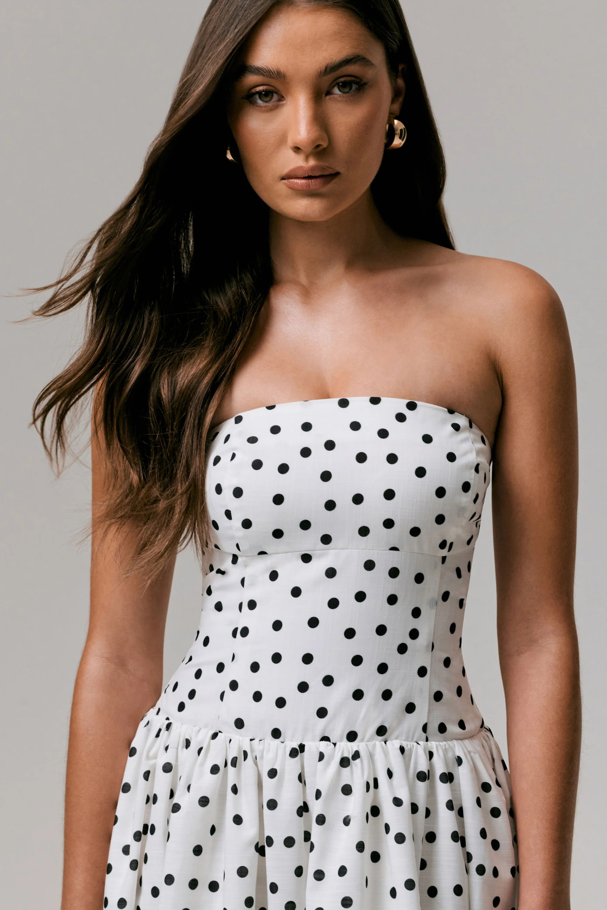 Triumph | Polka Dot Bandeau Midi Dress | Club L London
