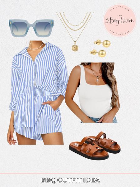 BBQ outfit idea

Vacation outfit, summer outfit, sandals, blue sunglasses, gold earrings, gold necklace

#LTKMidsize #LTKFindsUnder50 #LTKFindsUnder100