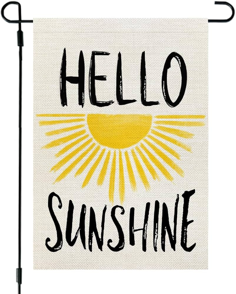 CROWNED BEAUTY Hello Sunshine Summer Garden Flag 12×18 Inch Double Sided for Outside Boho Small ... | Amazon (US)