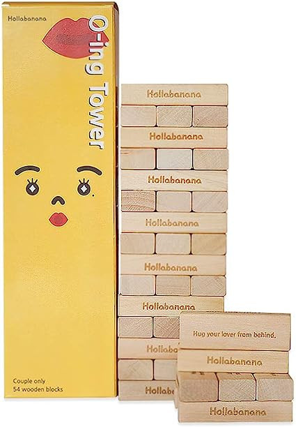 Holla Banana [O-ing Tower] Love & Naughty Stacking Tower Wooden Blocks Funny Couple Game for Adul... | Amazon (US)