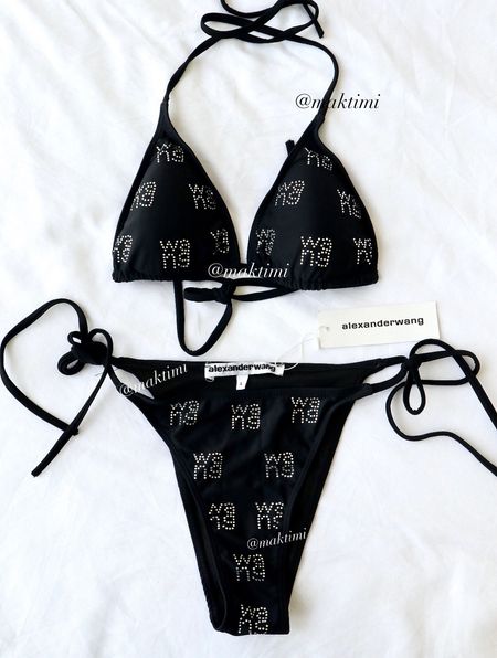 Wang bikini. High quality! But very small! Size up 2 sizes or 3 if you have bigger boobs.
The logo is inlaid with crystals 

#LTKsalealert #LTKfindsunder50 #LTKfindsunder100