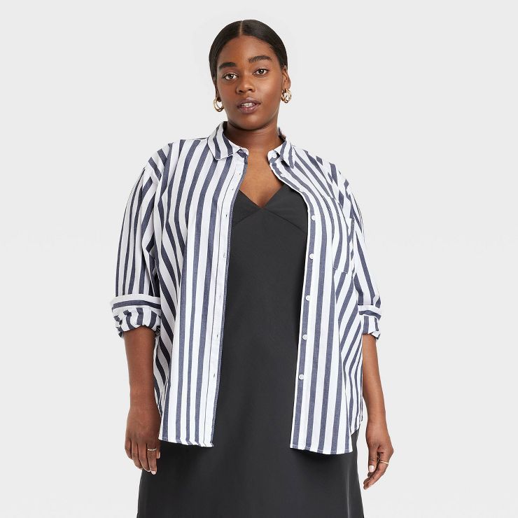 Women's Long Sleeve Oversized Button-Down Shirt - A New Day™ | Target