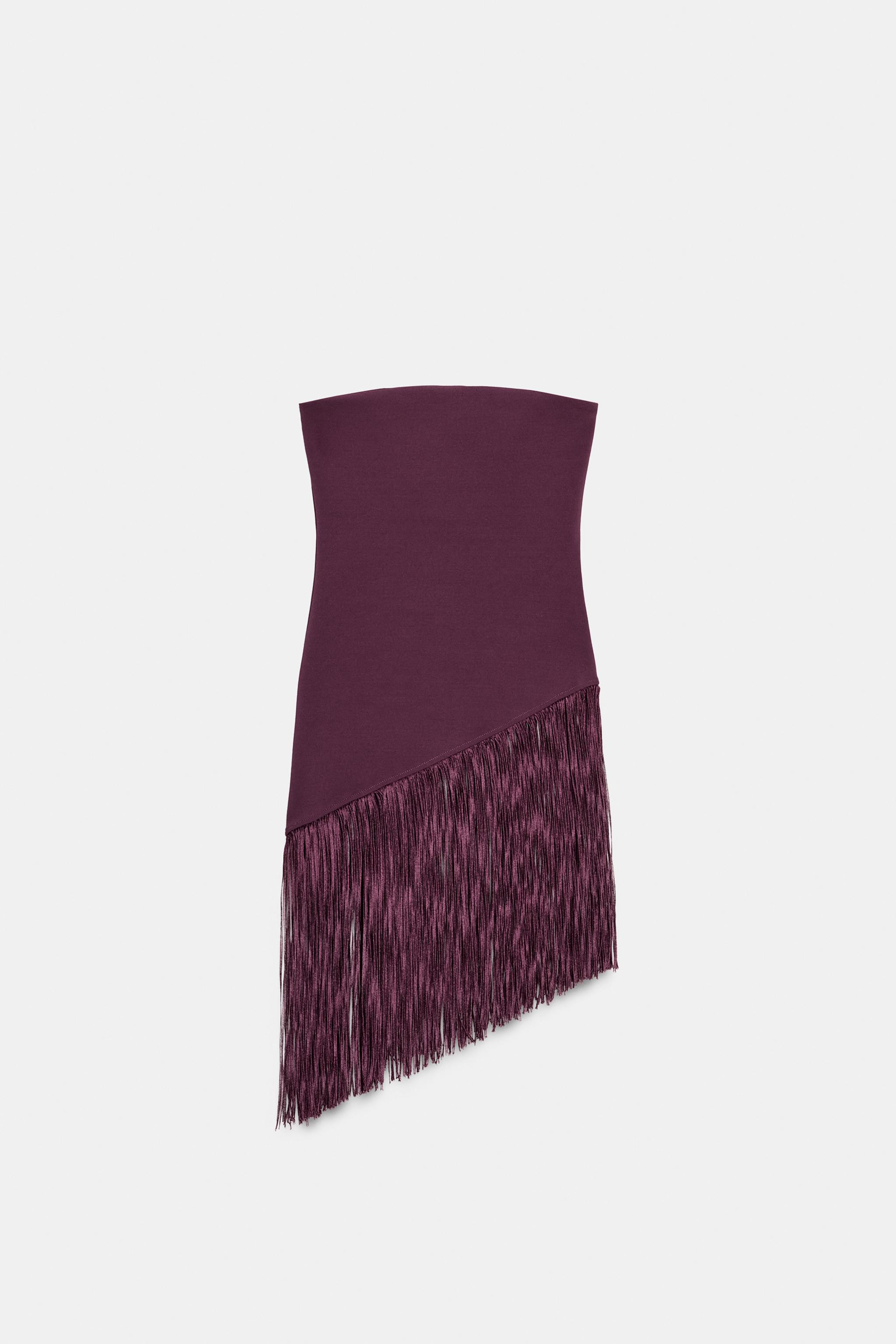 FRINGED STRETCH BANDEAU TOP | Zara UK