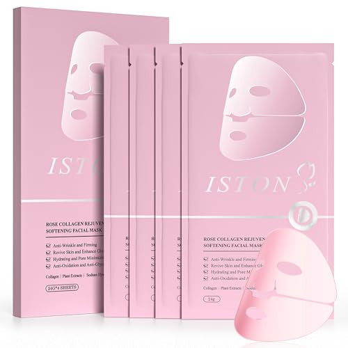ISTON Bio-Collagen Face Mask,Overnight Revitalizing Hydrating Face Mask for Glowing Skin | Visible Firming, Deep Hydration & Refined Pores | Peptides, NMN & Hyaluronic Acid Masks For All Skin Type | Amazon (US)