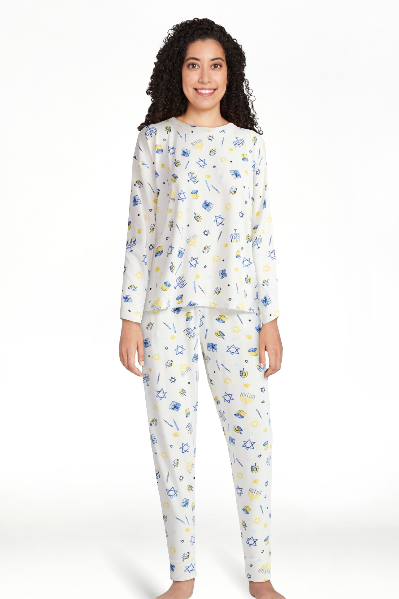 Joyspun Conjunto de Pijama para Mujer de Hanukkah con Camiseta de Manga Larga y Pantalón Deporti... | Walmart (US)