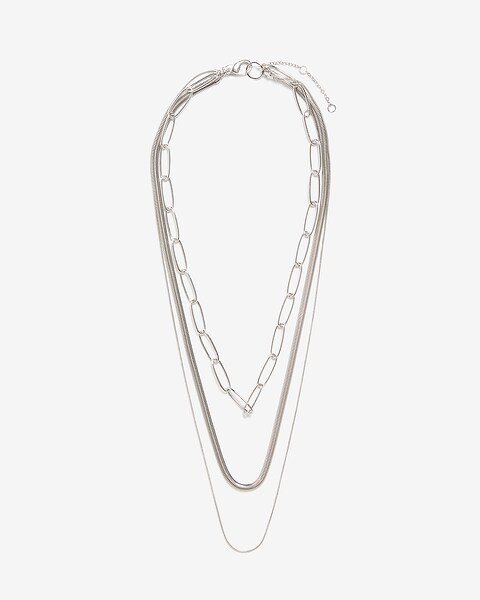 Three Row Chain Necklace | Express