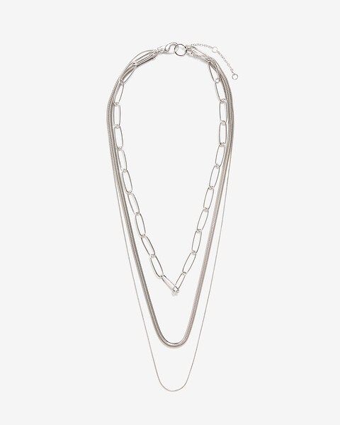 Three Row Chain Necklace | Express