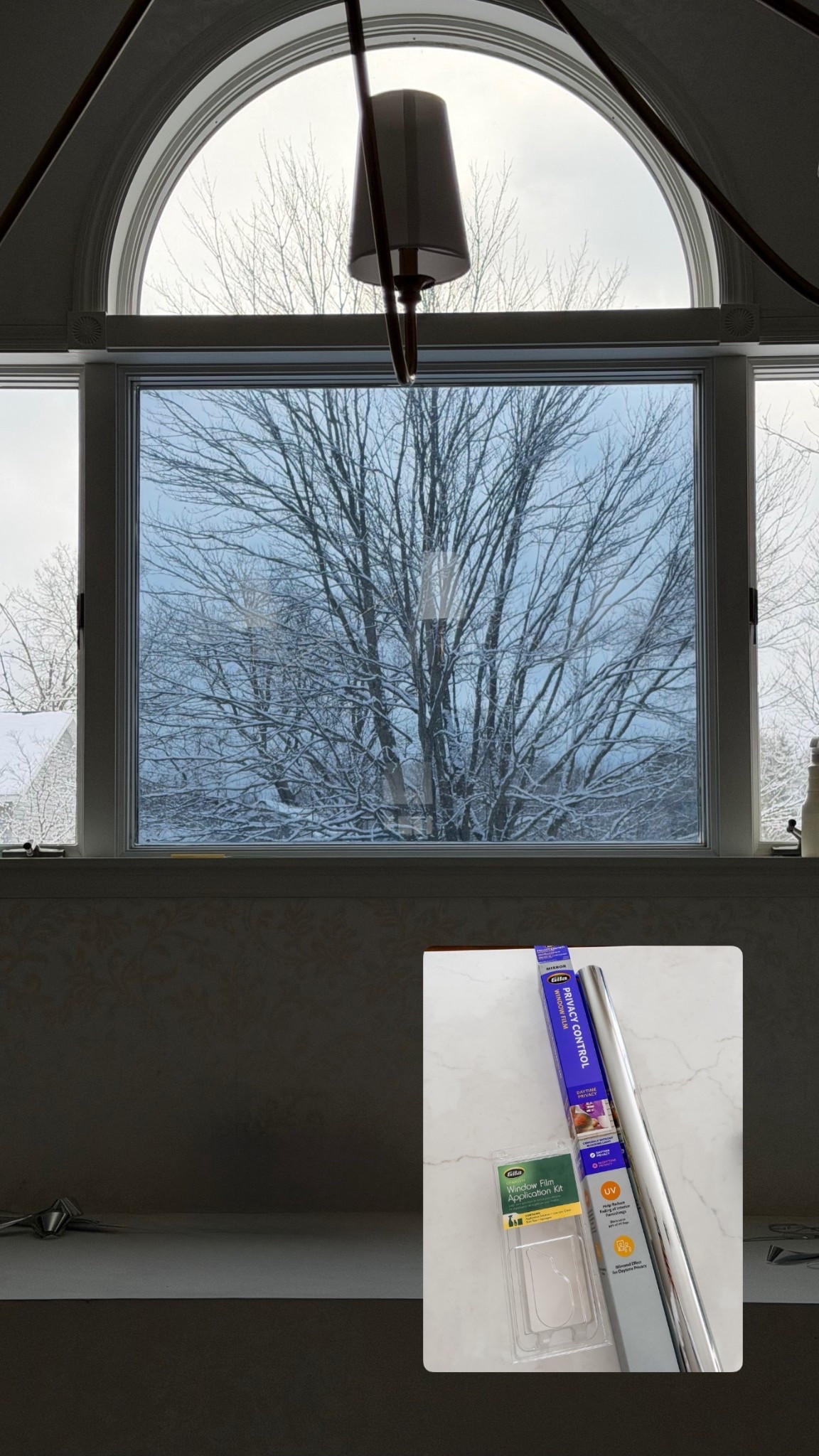 Mirror tint for the Palladian window