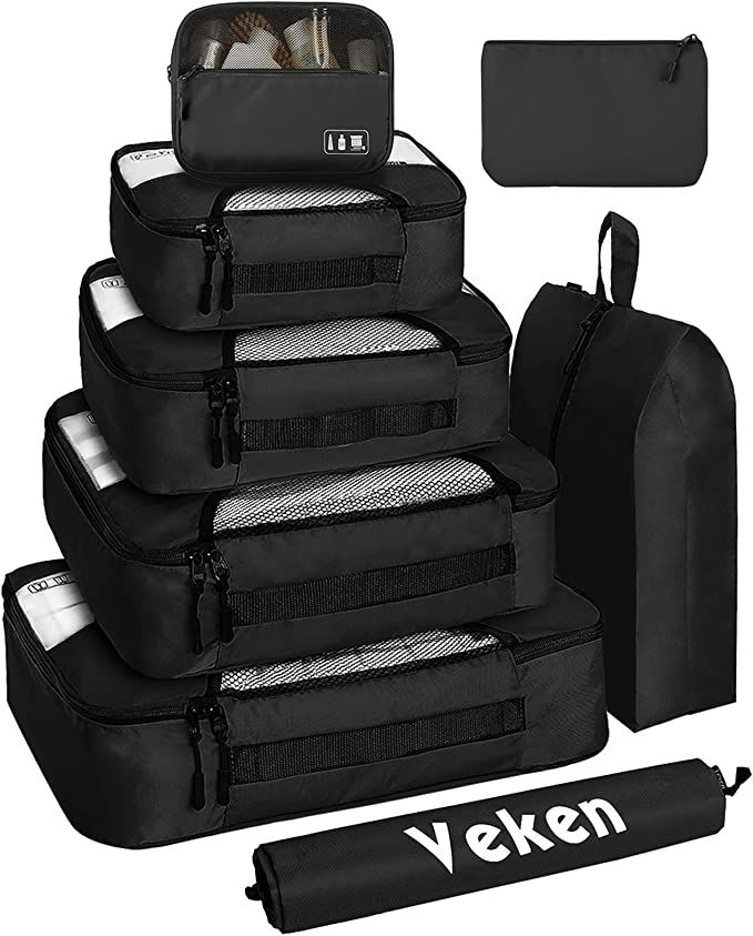 8 Set of Various Colored Packing Cubes in 4 Sizes (Extra Large, Large, Medium, Small),Veken Packi... | Amazon (US)