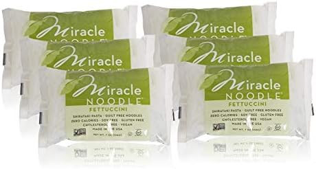Miracle Noodle Shirataki Fettuccini, Gluten-Free, Zero Carb, Keto, Vegan, Soy Free, Paleo, Blood ... | Amazon (US)