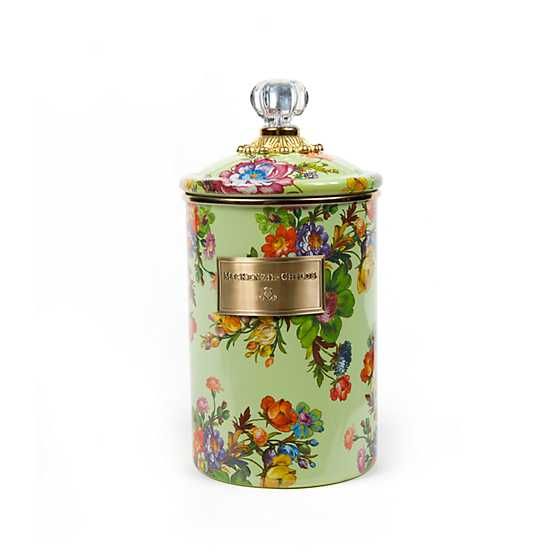 Flower Market Large Canister - Green | MacKenzie-Childs