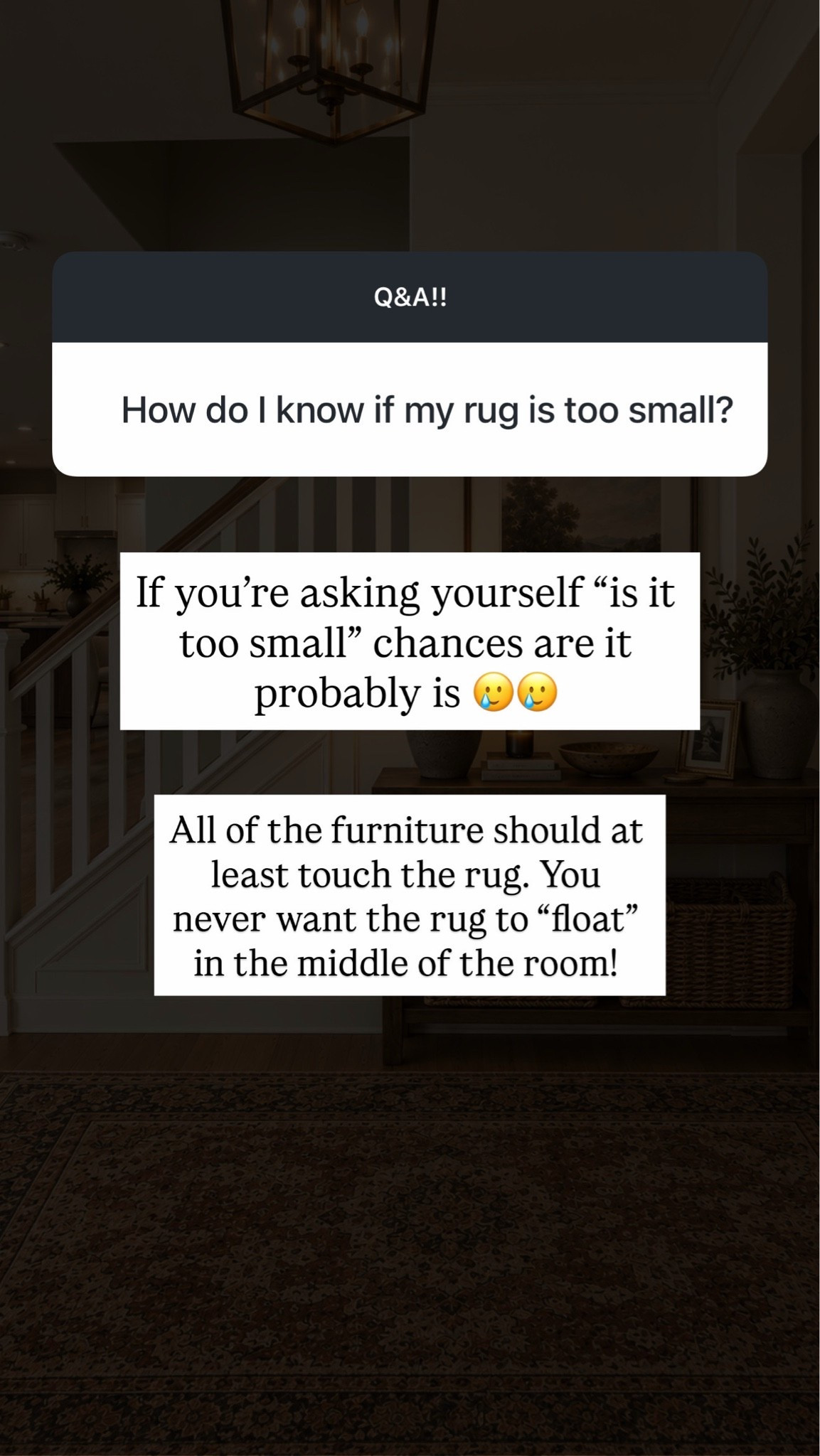 Area rugs!