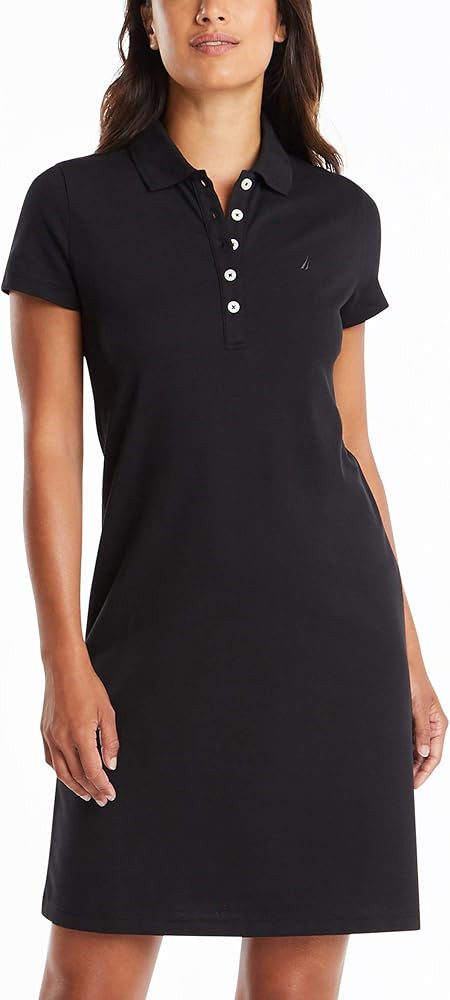 Nautica Women's Easy Classic Short Sleeve Stretch Cotton Polo Dress | Amazon (US)