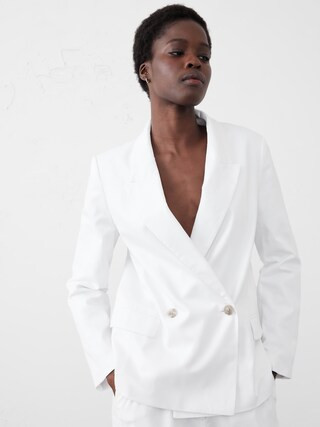 Linen-Blend Boyfriend Blazer | Banana Republic Factory