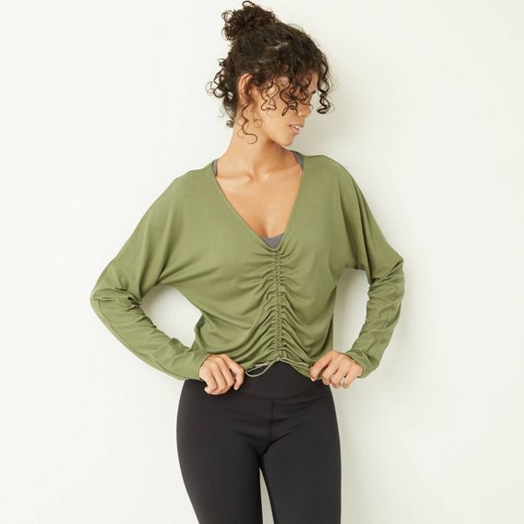 Women's Long Sleeve Cinch Front Top - JoyLab™ | Target