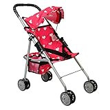 The New York Doll Collection My First Doll Stroller with Basket & Heart Design Foldable Doll Stro... | Amazon (US)