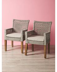 2pk 36in Rope Woven Dining Chairs With Removable Cushions | HomeGoods