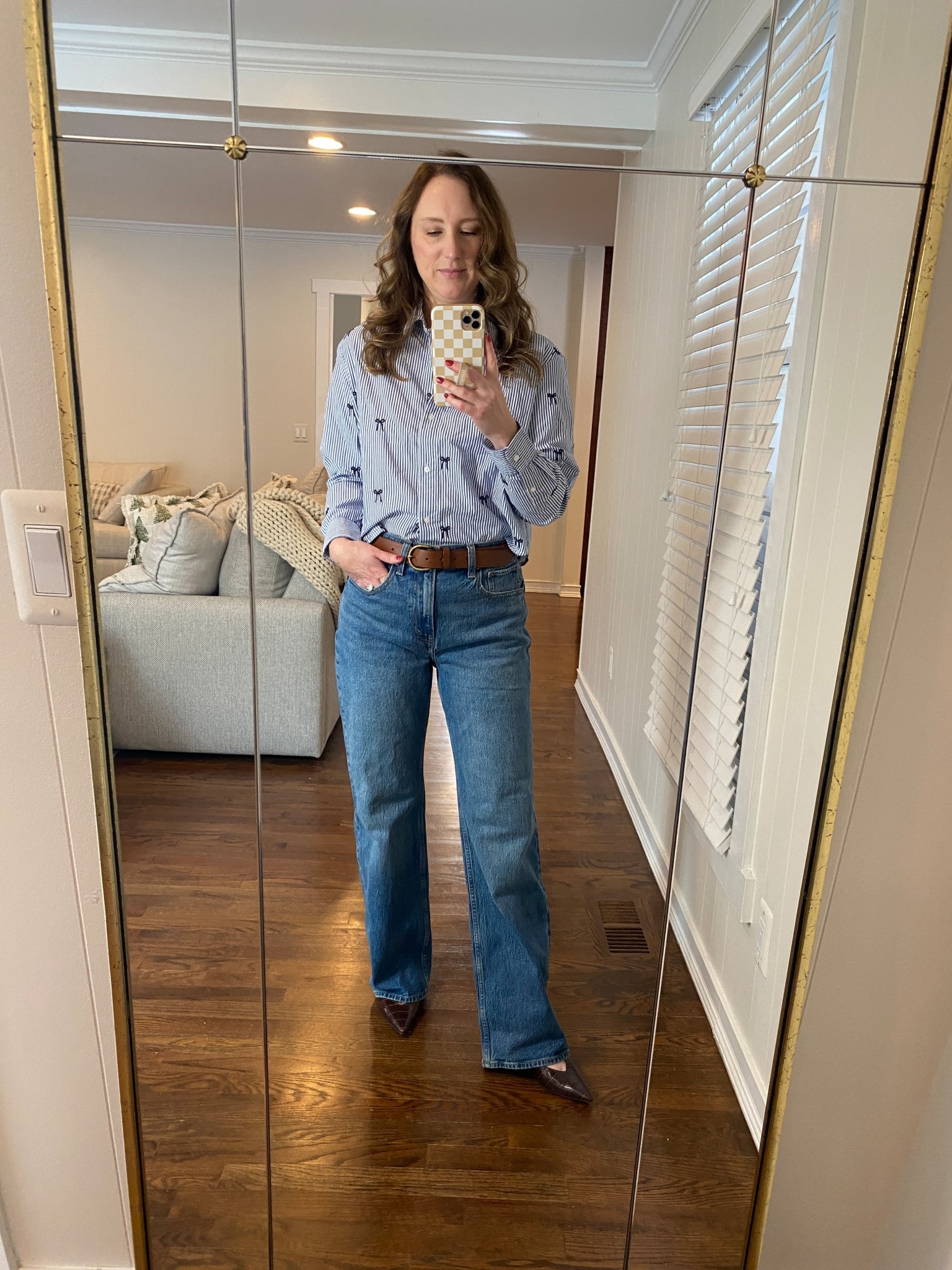 Easy outfit to take care of those last-minute Christmas to-do's. #oldnavy #jeans #buttondown #OOTD #errands 

 #LTKootd #LTKmomlife #LTKFindsUnder50