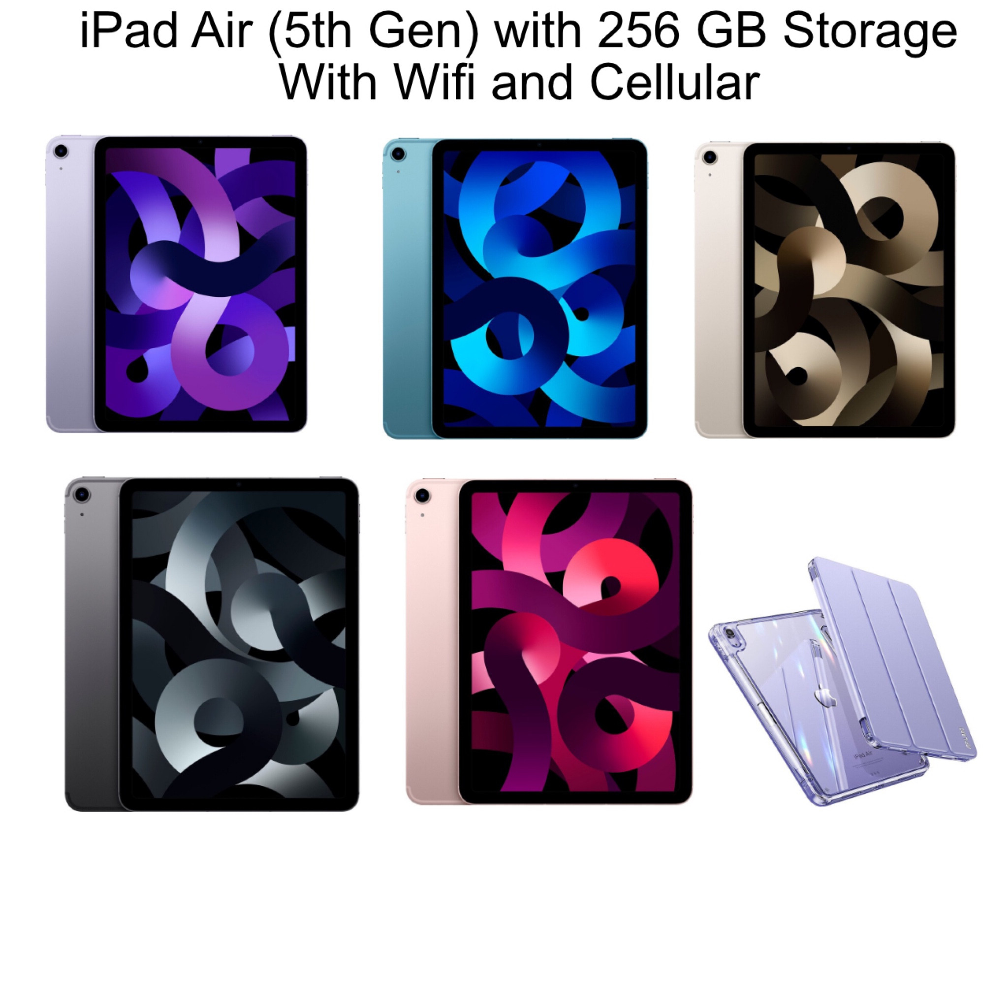 iPad Air (5th Gen)
M1 chip.
256 GB of Storage.
Wifi + Cellular.
Purple, Blue, Starlight, Space Grey and Pink.


#LTKhome #LTKtravel