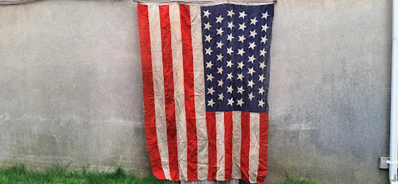 Large 92x68 Antique 46 Sewn Star American Flag 1908 1912 Hemp Rope Nautical Pre WWI Militaria - E... | Etsy (US)