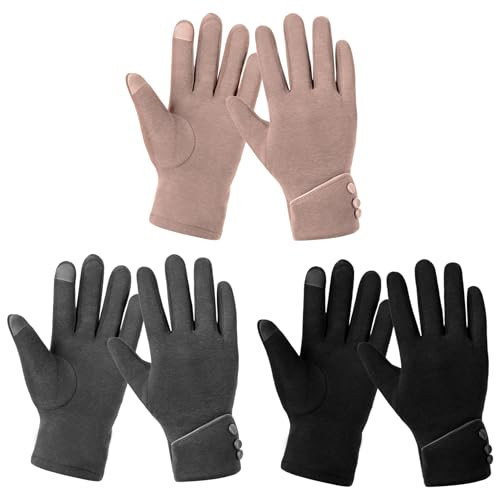 YSense 3 Pairs Touch Screen Gloves Snow Flower, Warm Knit Winter Gloves for Cold Weather, Christmas Gifts Stocking Stuffers for Women Gifts | Amazon (US)