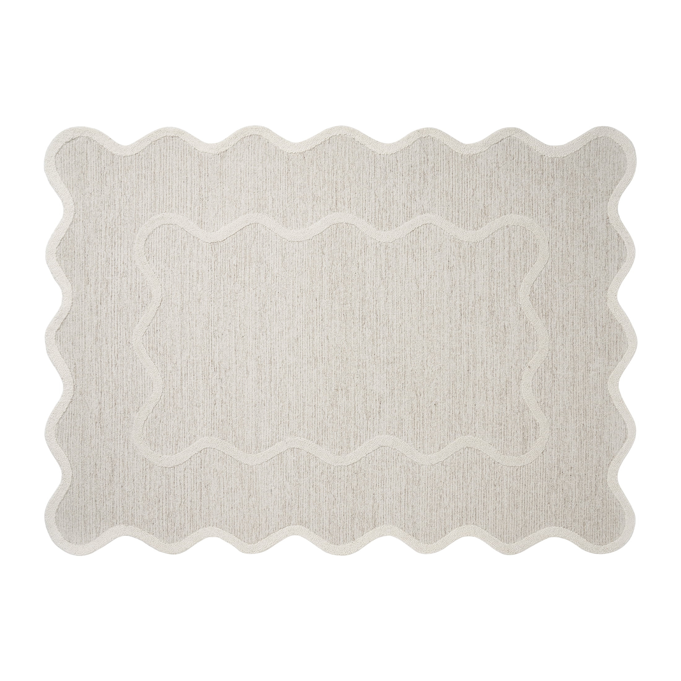 My Texas House Ivory Scallop Wool Indoor Area Rug, 5' x 7' | Walmart (US)