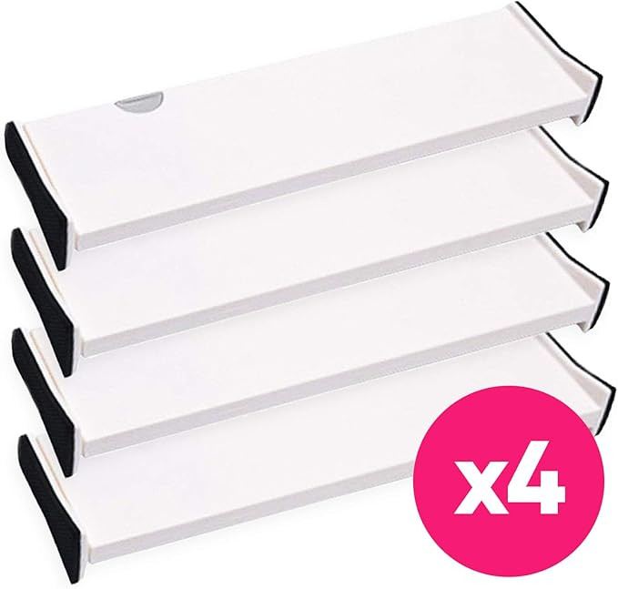 4 Drawer Organizer and Dividers, Organize Silverware and Utensils in Home Kitchen, Divider for Cl... | Amazon (US)