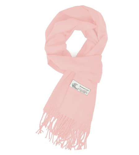 Glory Max Unisex Plain Solid Color Winter Scarf Cashmere Feel Soft Classic 72"x12" (Pink) | Amazon (US)