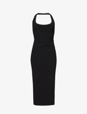 Cyndie halterneck stretch-woven midi dress | Selfridges