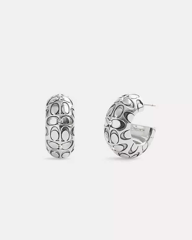 Quilted Signature Chunky Hoop Earrings | Coach (US)