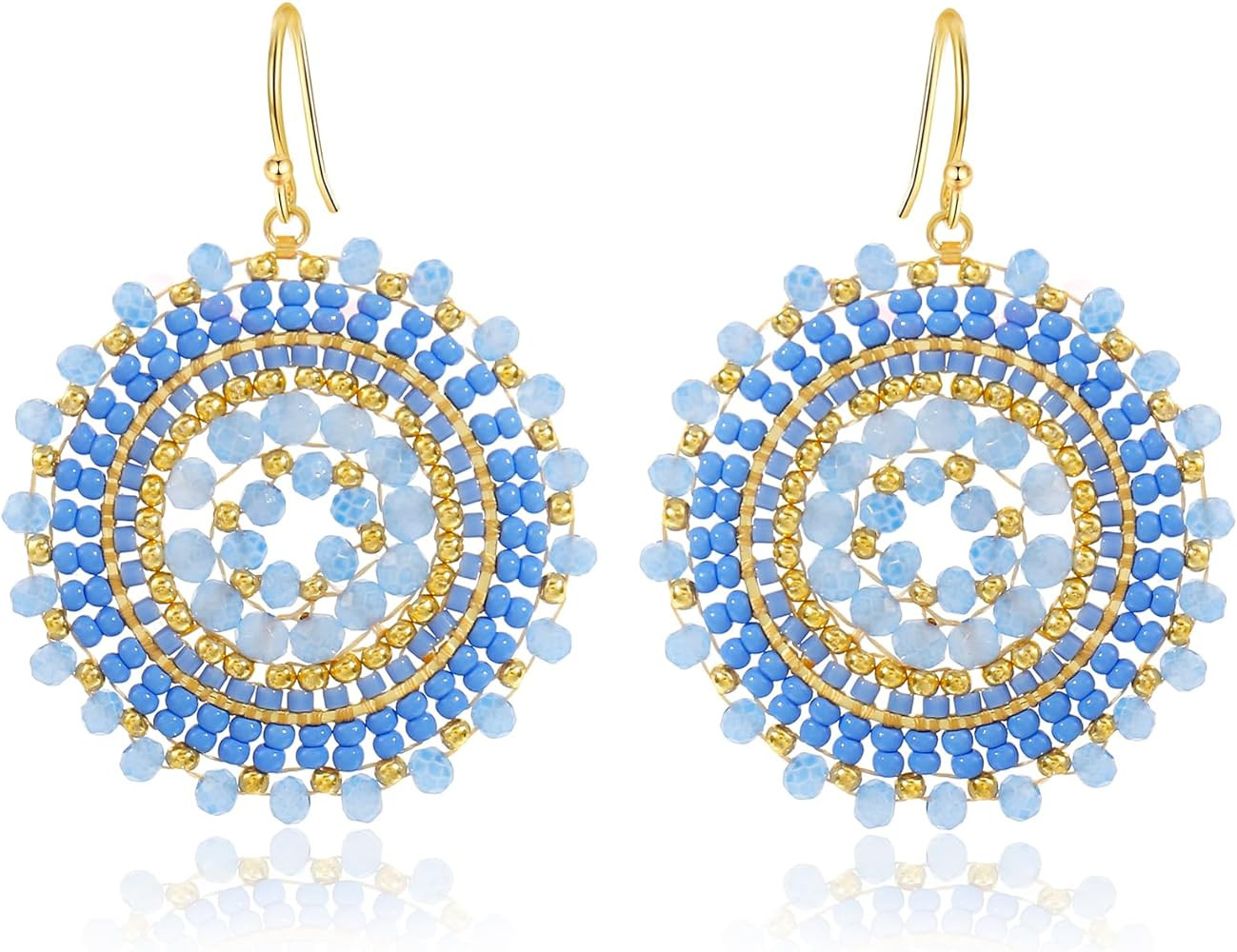 Colorful Summer Beaded Earrings For Women Crystals Glass Bead Dangle Drop Bohemia Earrings Statem... | Amazon (US)