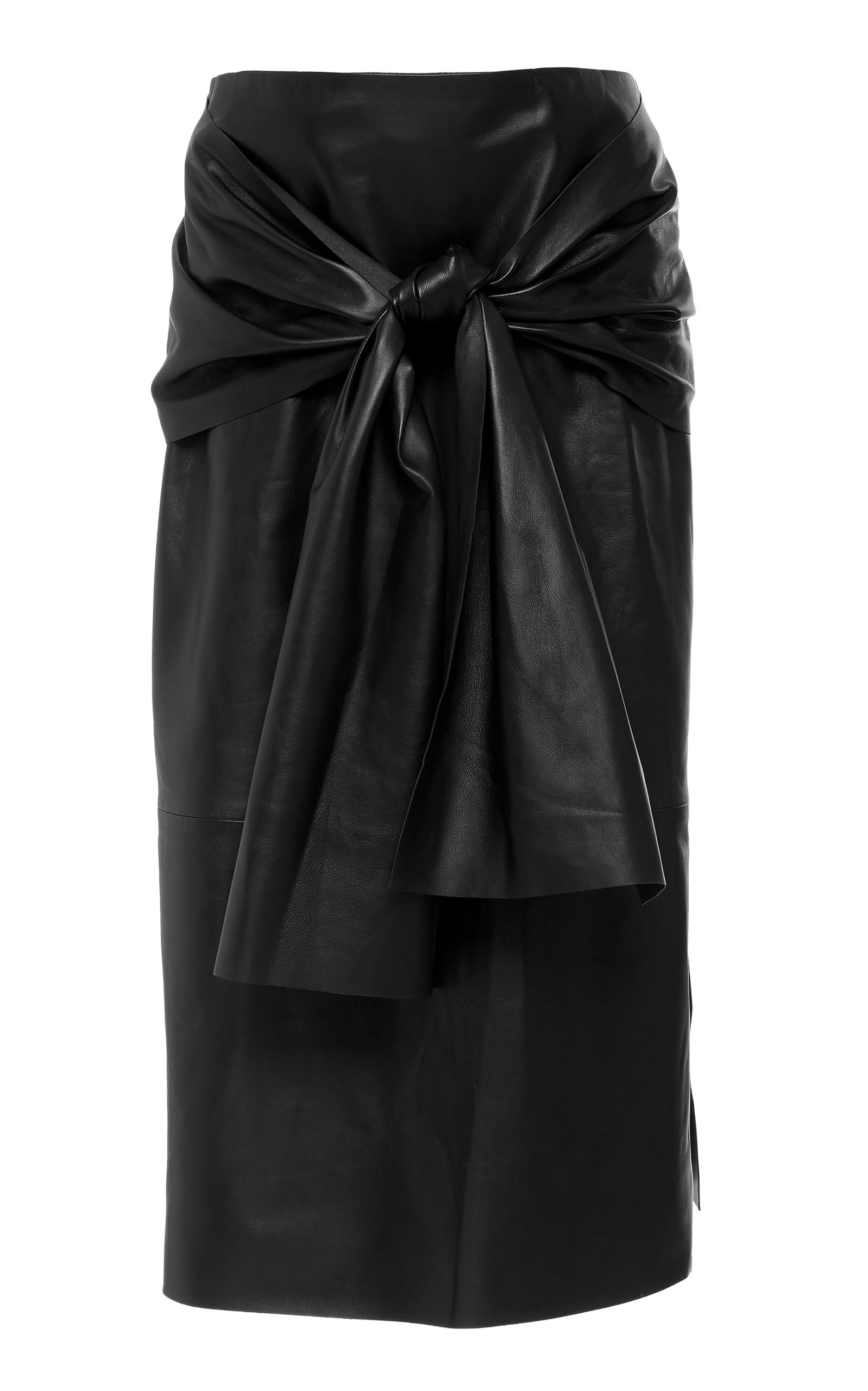 Renne Leather Knot Midi Skirt | Moda Operandi Global