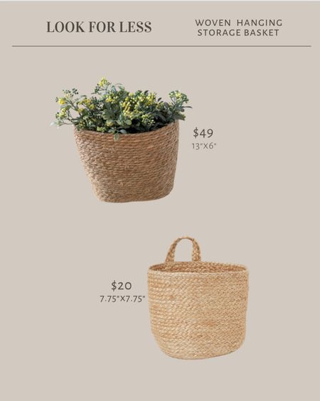 Look for less

Woven hanging baskets

#LTKfindsunder50 #LTKstyletip #LTKhome