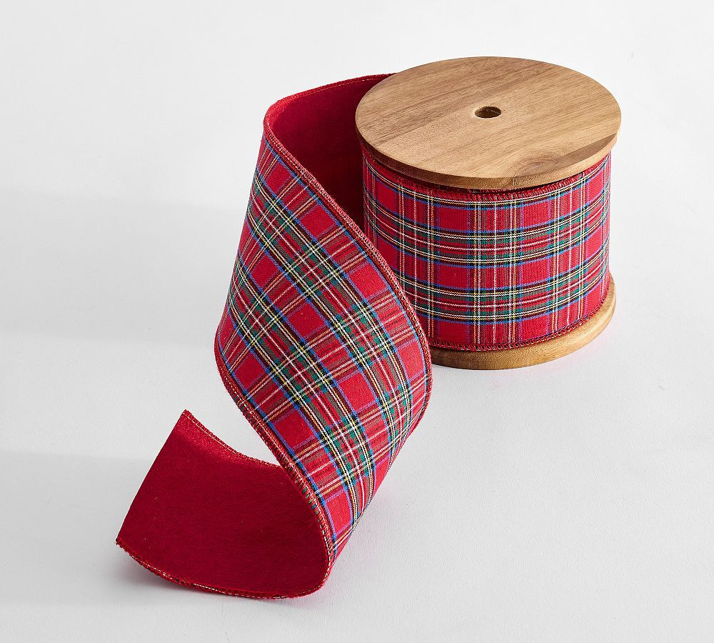 Red Plaid Ribbon Garland | Pottery Barn (US)
