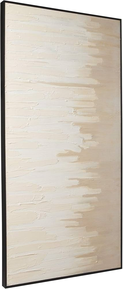 Benjara BM231394 Rectangular Canvas Wall Art with Abstract Design, Beige & Off White | Amazon (US)