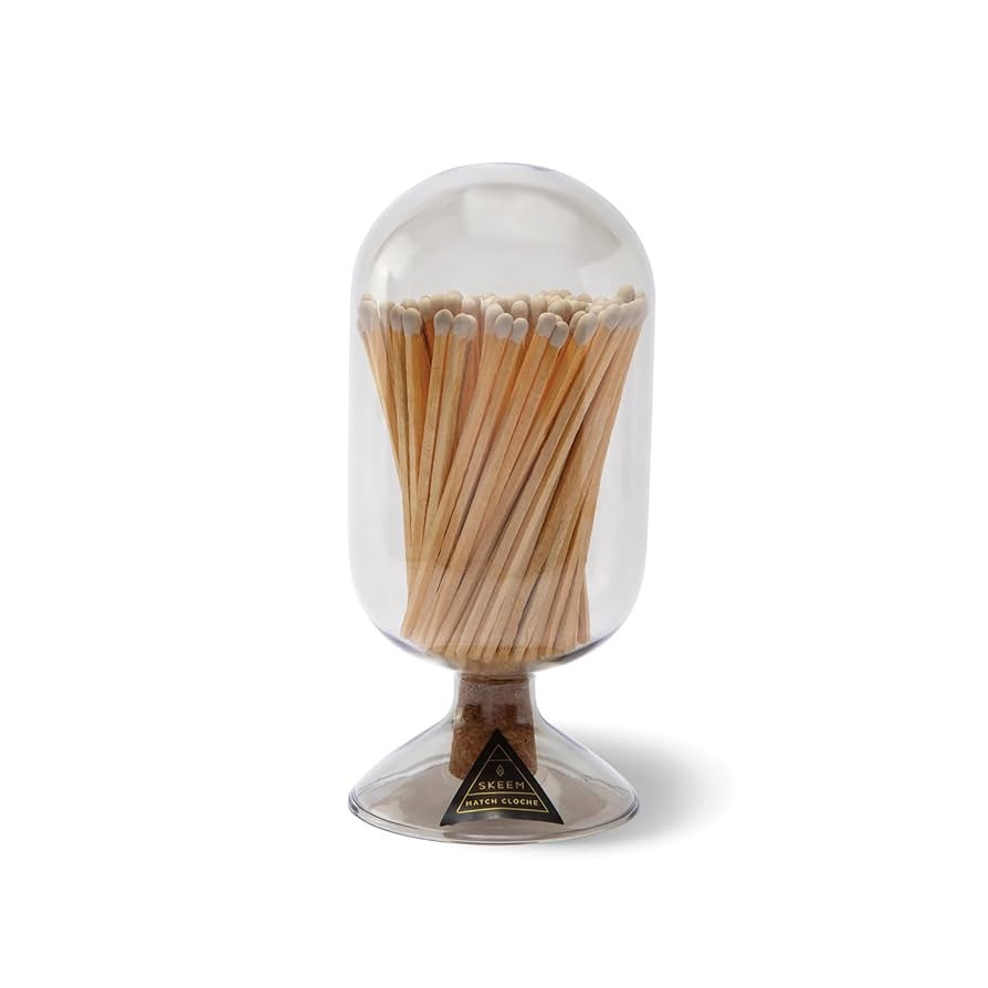 Skeem Glass Match Cloche with Striker - Smoke - Includes 120 Small Match Sticks - Perfect Firepla... | Amazon (US)
