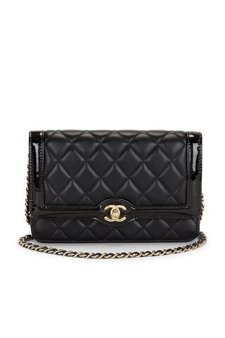 Chanel Lambskin Wallet On Chain in Black | FWRD 