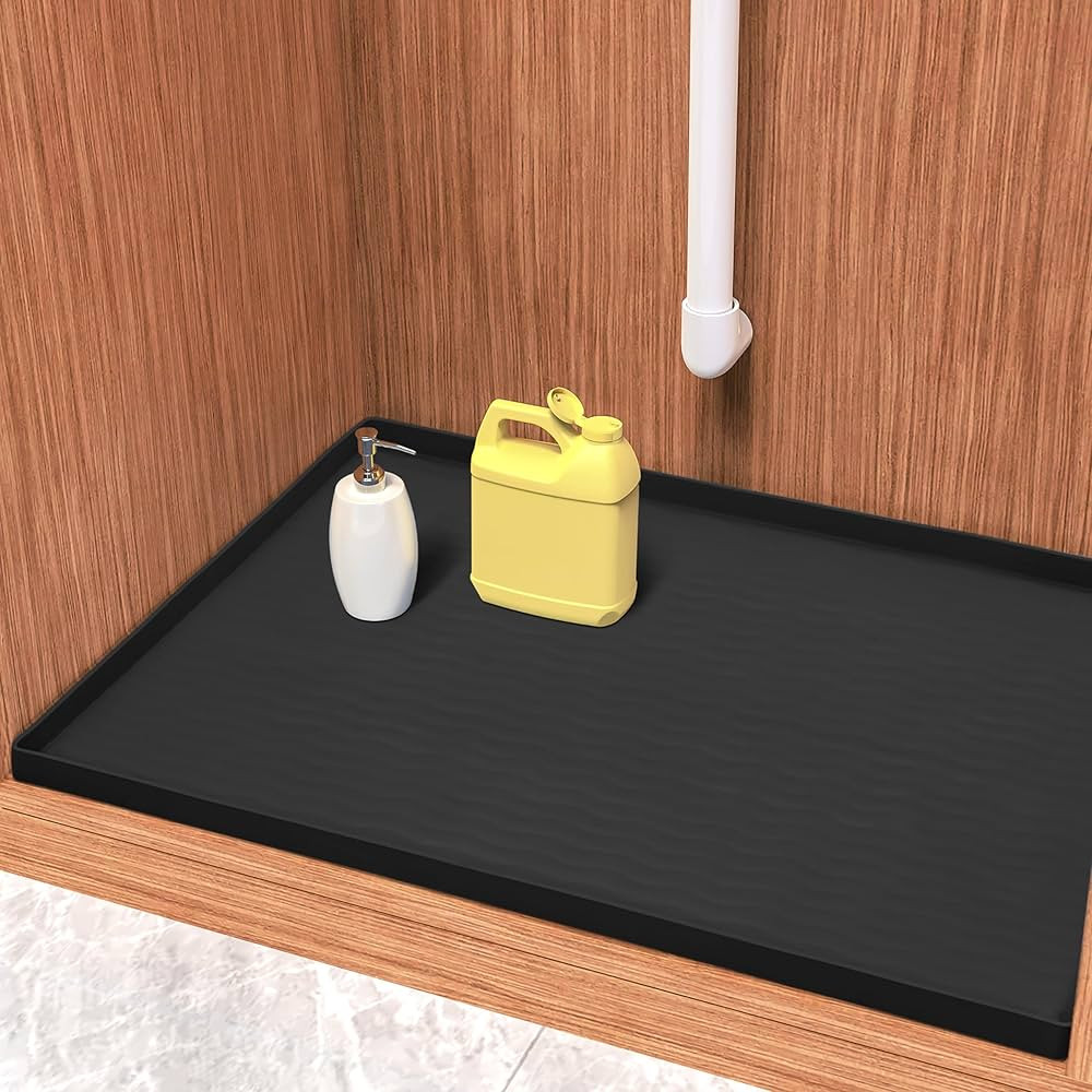 Under Sink Mat, 31'' x 22'' Under Sink Mats for Kitchen, Waterproof Silicone Under Sink Liner Dri... | Amazon (US)