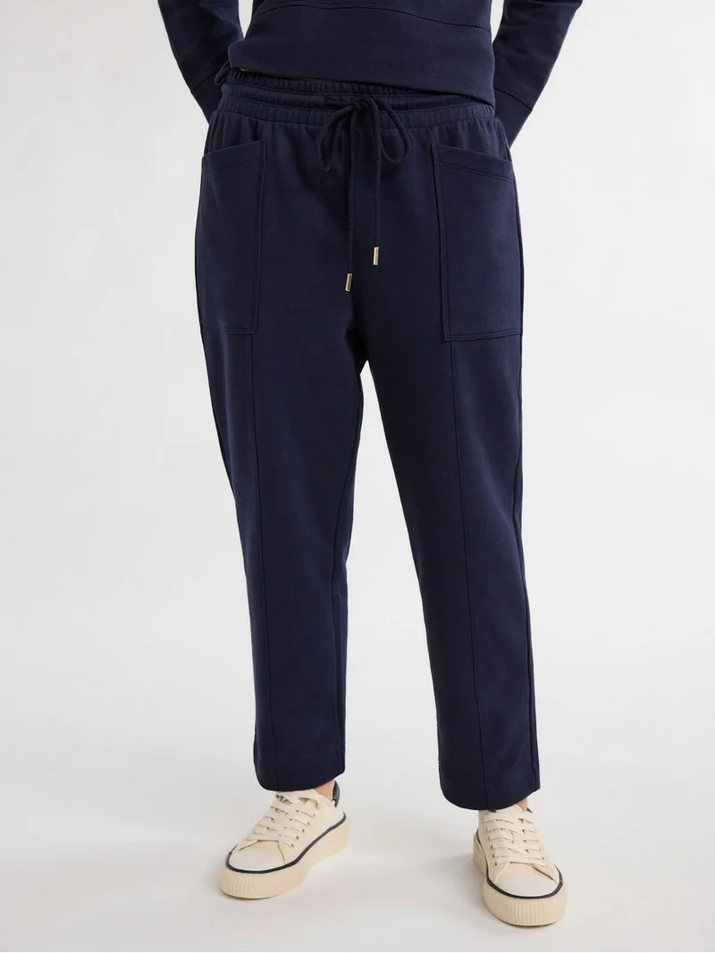 Free Assembly Women's and Women's Plus French Terry Cloth Sweatpants with Patch Pockets, 24.5" In... | Walmart (US)