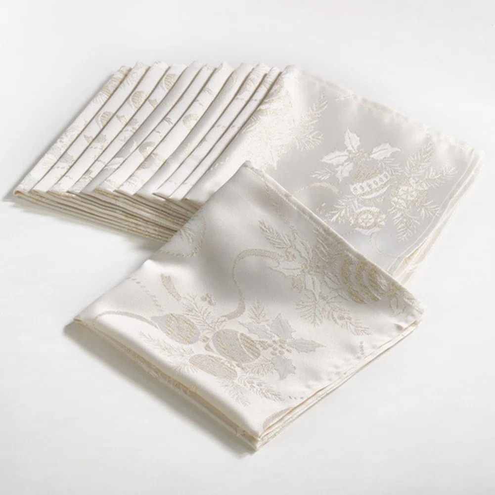 Christmas Design Jacquard Holiday Cloth Napkins 20" W X 20" L, Set Of 12 | Wayfair North America