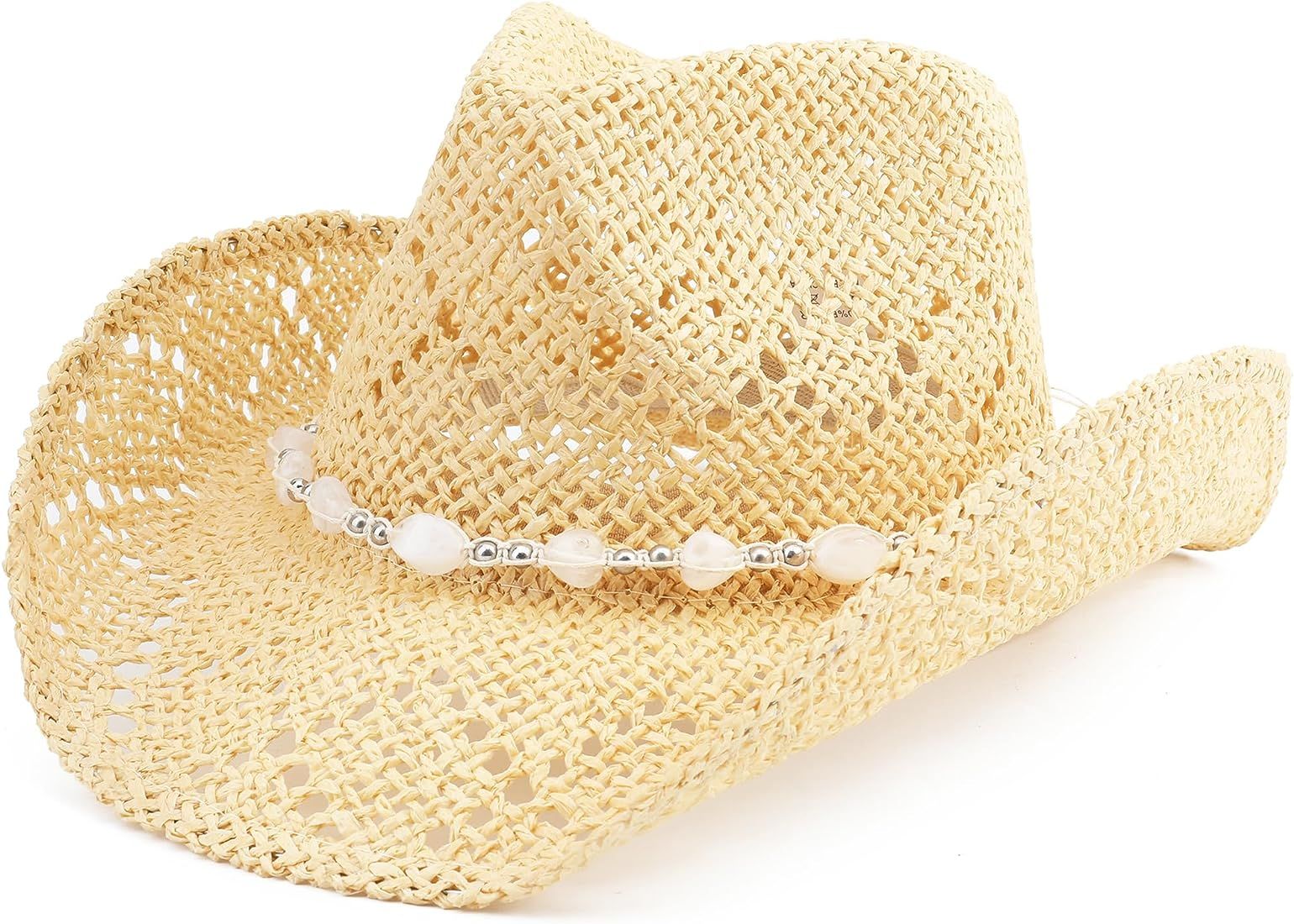 Men Women Cowgirl Straw Western Cowboy Hat | Amazon (US)