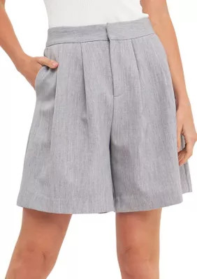 Endless Rose Women's Pleated Shorts, Grey, Small | Belk